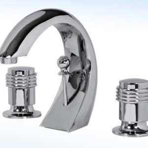 MEZCLADORA PARA LAVABO DE 8” A 12” CON DESAGÜE AUTOMÁTICO