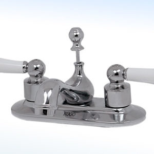 MEZCLADORA PARA LAVABO 4” CIERRE DE 90° CON DESAGÜE AUTOMÁTICO