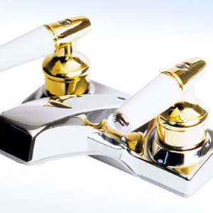 MEZCLADORA PARA LAVABO 4” CIERRE DE 90°