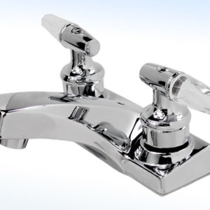 MEZCLADORA PARA LAVABO 4” CIERRE DE 90°