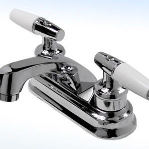 MEZCLADORA PARA LAVABO 4” CIERRE DE 90°