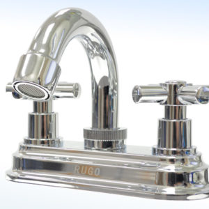 MEZCLADORA PARA LAVABO 4” CIERRE DE 90°