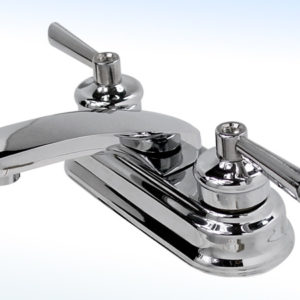 MEZCLADORA PARA LAVABO 4” CIERRE DE 90°