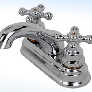 MEZCLADORA PARA LAVABO 4” CIERRE DE 90°