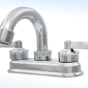 MEZCLADORA PARA LAVABO 4” CIERRE DE 90°