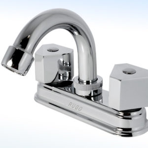 MEZCLADORA PARA LAVABO 4” CIERRE DE 90°