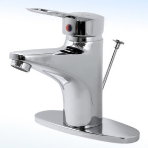 MEZCLADORA MONOMANDO PARA LAVABO CON DESAGÜE AUTOMÁTICO