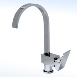 MEZCLADORA MONOMANDO DE FREGADERO CON PICO RECTANGULAR