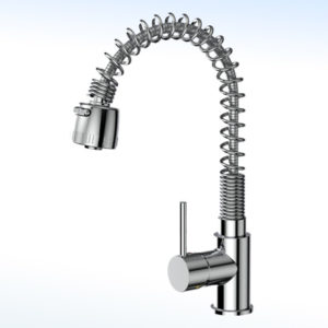 MEZCLADORA MONOMANDO PARA FREGADERO CON GRIFO RETRÁCTIL
