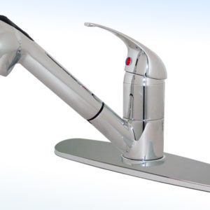 MEZCLADORA MONOMANDO PARA FREGADERO CON PICO RETRÁCTIL